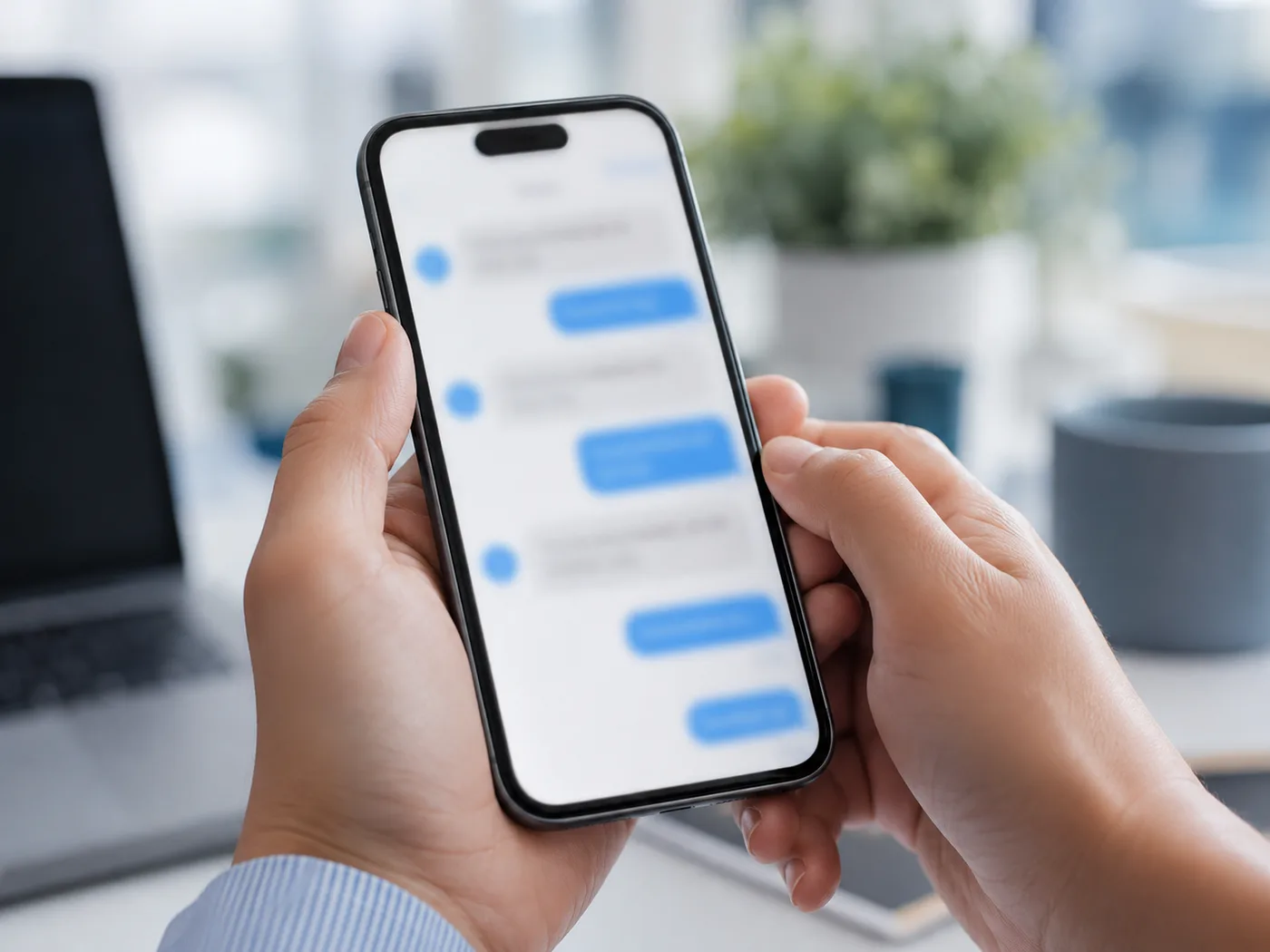 Cliente atendido por agente de IA no celular