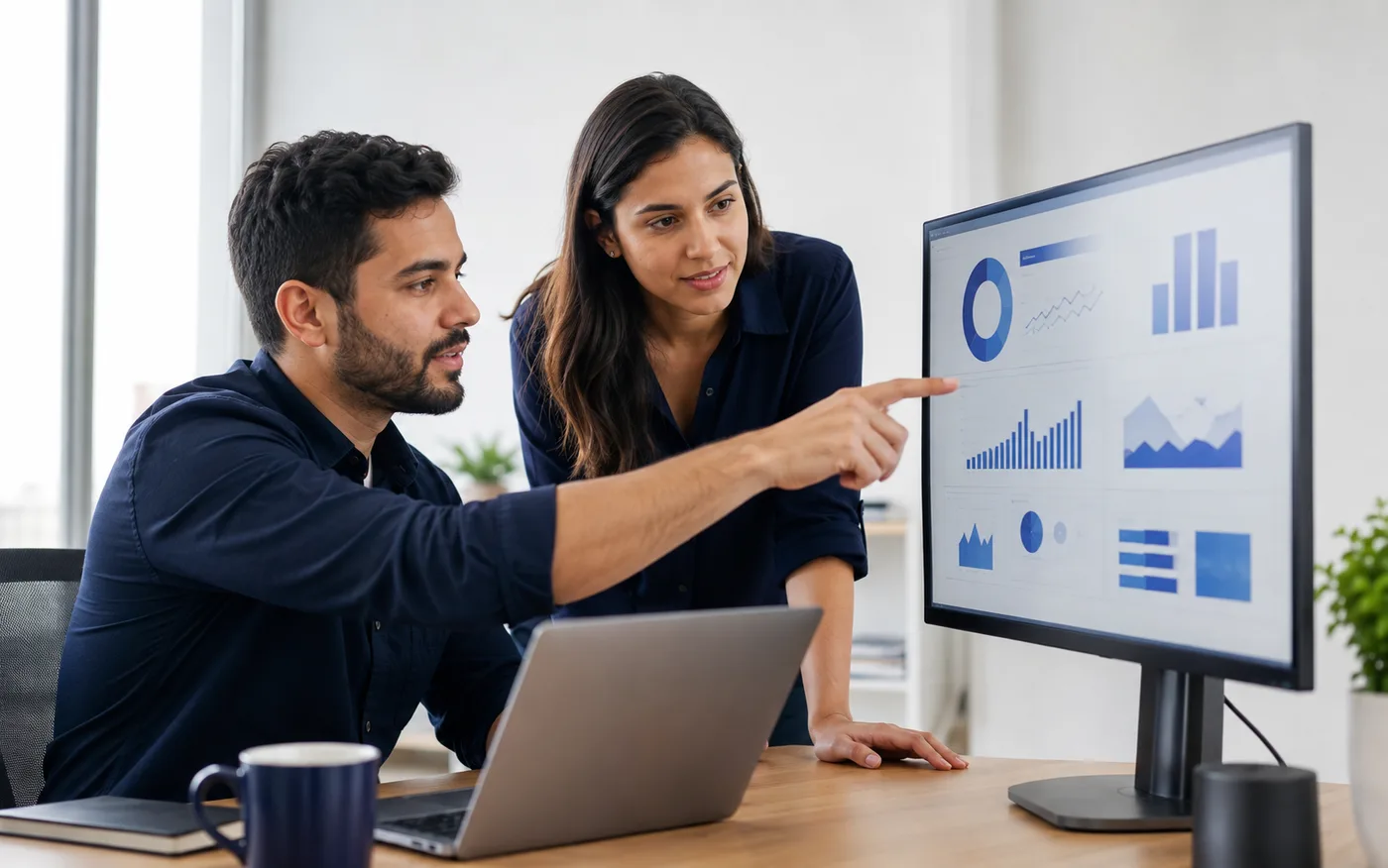 Equipe da Cloud Market analisando dados em um painel